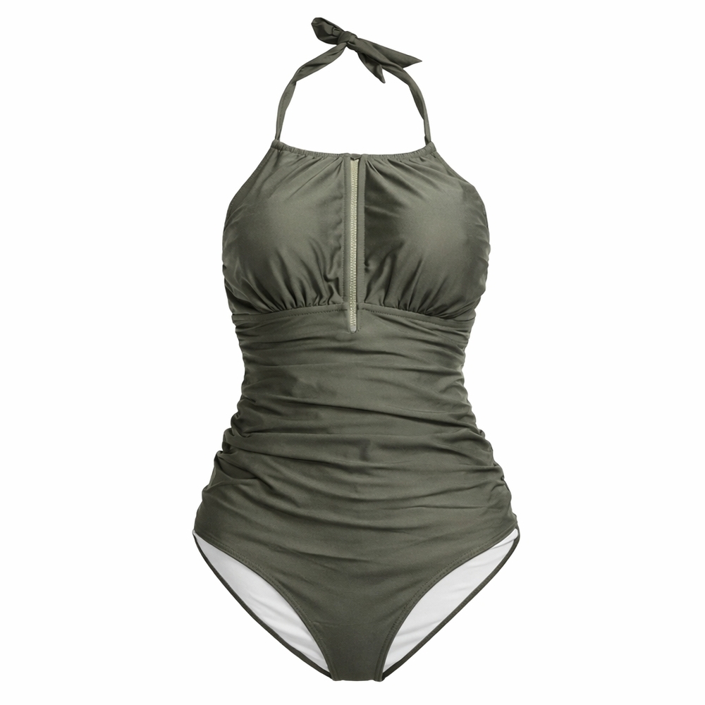 Cupshe Olive Green Halter Style Swimsuit - NWT